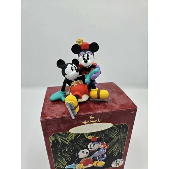 1997 MICKEY MOUSE MINNIE New Pair of Skates Disney Hallmark Christmas Ornament - Picture 2 of 11